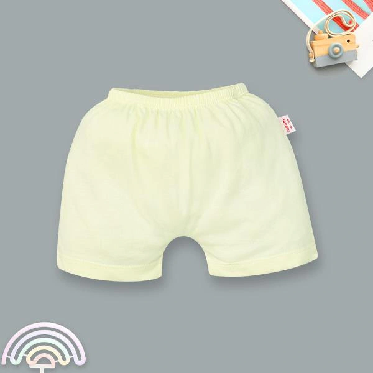 Quần ngắn unisex IQ Baby cotton vàng