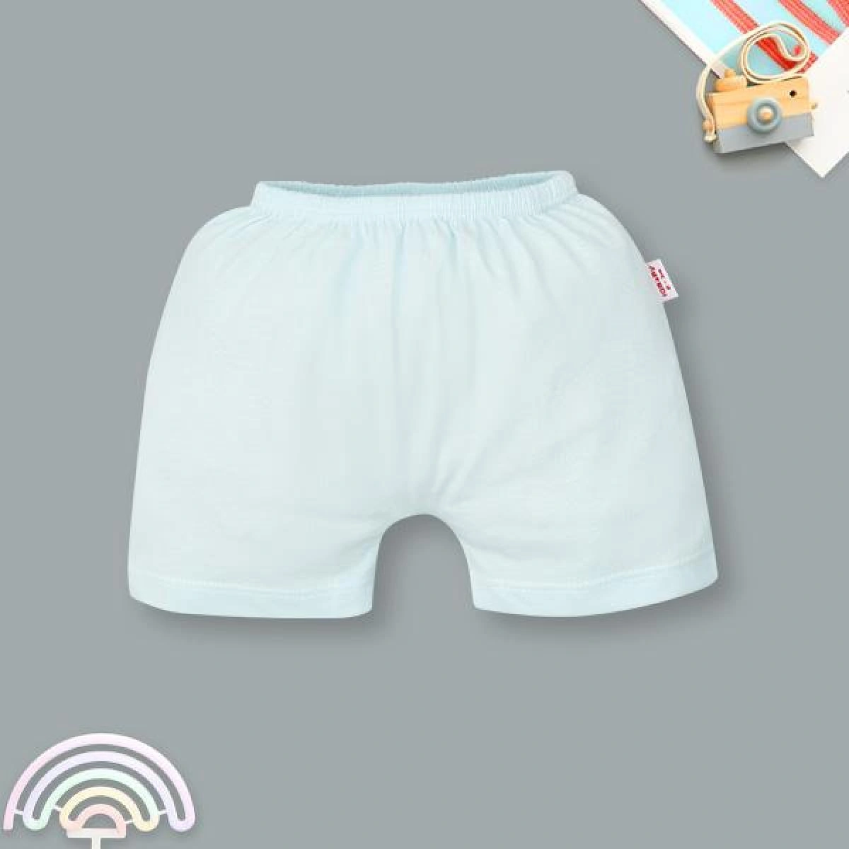 Quần ngắn unisex IQ Baby cotton xanh
