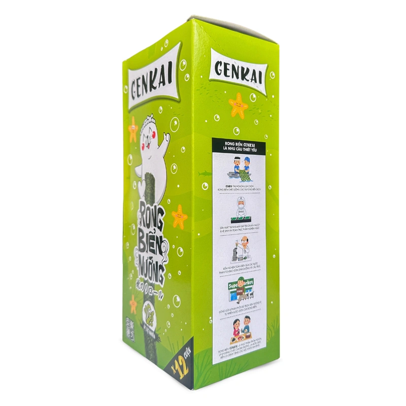 Hộp 12 gói snack rong biển vị tự nhiên Genkai 3g (từ 1 tuổi) 3