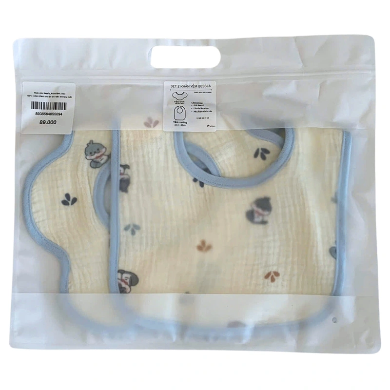 Set 2 yếm ăn cho bé muslin Bessla - Động vật 9
