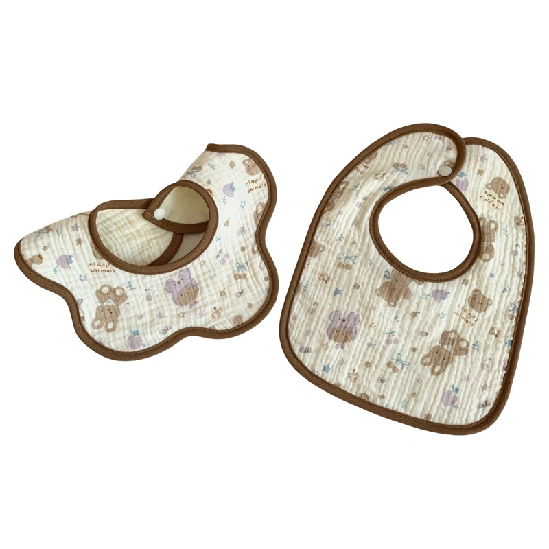 Set 2 yếm ăn cho bé muslin Bessla - Động vật 11
