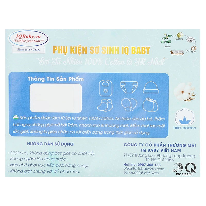 Set 3 đôi bao tay thun bé trai IQ Baby cotton 11