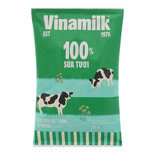 Sữa tươi tiệt trùng Vinamilk có đường 220 ml (từ 1 tuổi) 1