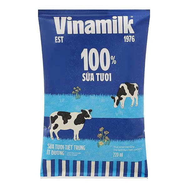 Sữa tươi tiệt trùng Vinamilk ít đường 220 ml (từ 1 tuổi) 1