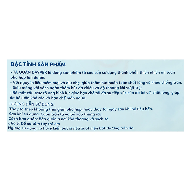 Tã quần Dayper size L 52 miếng (9 - 14 kg) 40