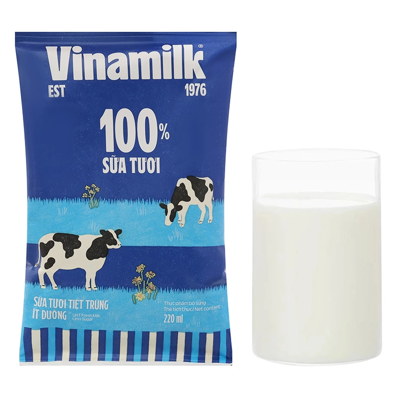 Thùng 48 bịch sữa tươi tiệt trùng Vinamilk ít đường 220 ml (từ 1 tuổi) 7