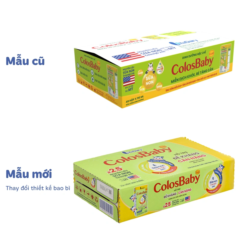 Lốc 4 hộp sữa non pha sẵn ColosBaby Gold 110 ml (từ 1 tuổi) - Giao bao bì ngẫu nhiên 12