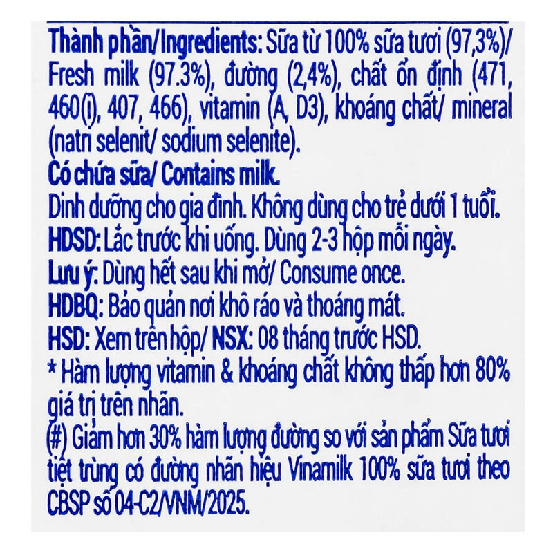 Thùng 48 hộp sữa tươi tiệt trùng Vinamilk ít đường 180 ml (từ 1 tuổi) - Giao bao bì ngẫu nhiên 13