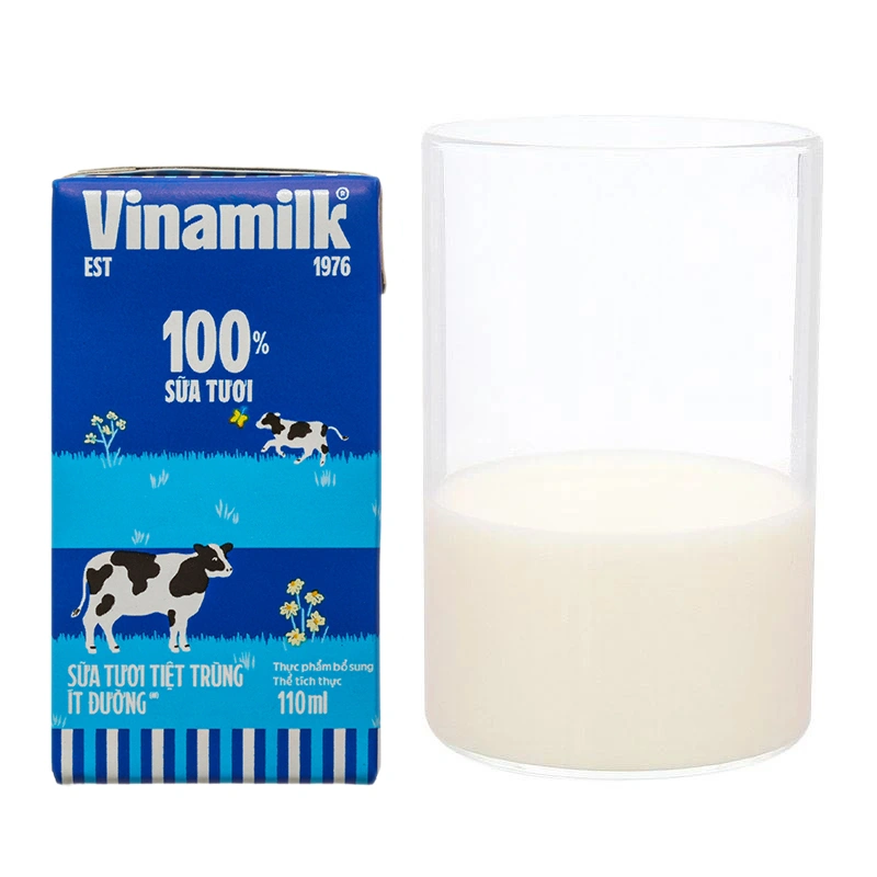 Thùng 48 hộp sữa tươi tiệt trùng Vinamilk ít đường 110 ml (từ 1 tuổi) 13