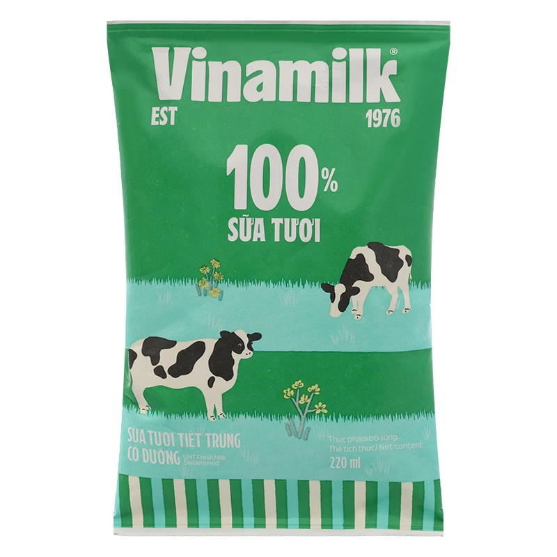Thùng 48 bịch sữa tươi tiệt trùng Vinamilk có đường 220 ml (từ 1 tuổi) 4