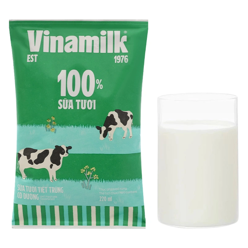 Thùng 48 bịch sữa tươi tiệt trùng Vinamilk có đường 220 ml (từ 1 tuổi) 7