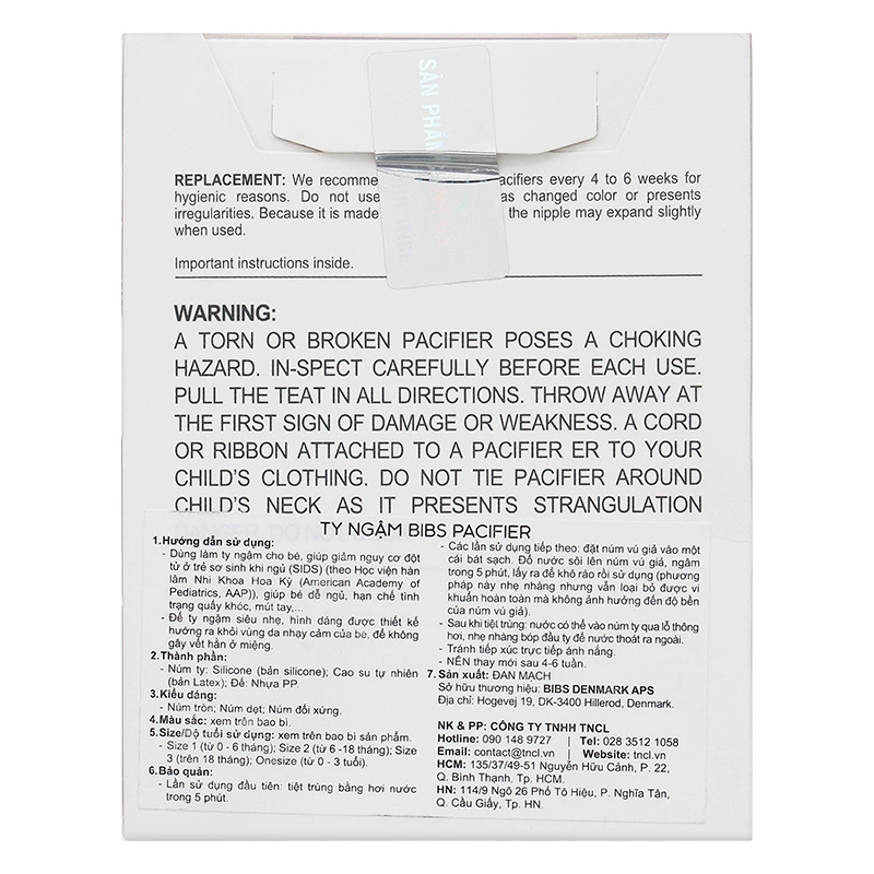 Ti ngậm BIBS Pacifier Couture (từ 6 tháng) - Màu trắng 17