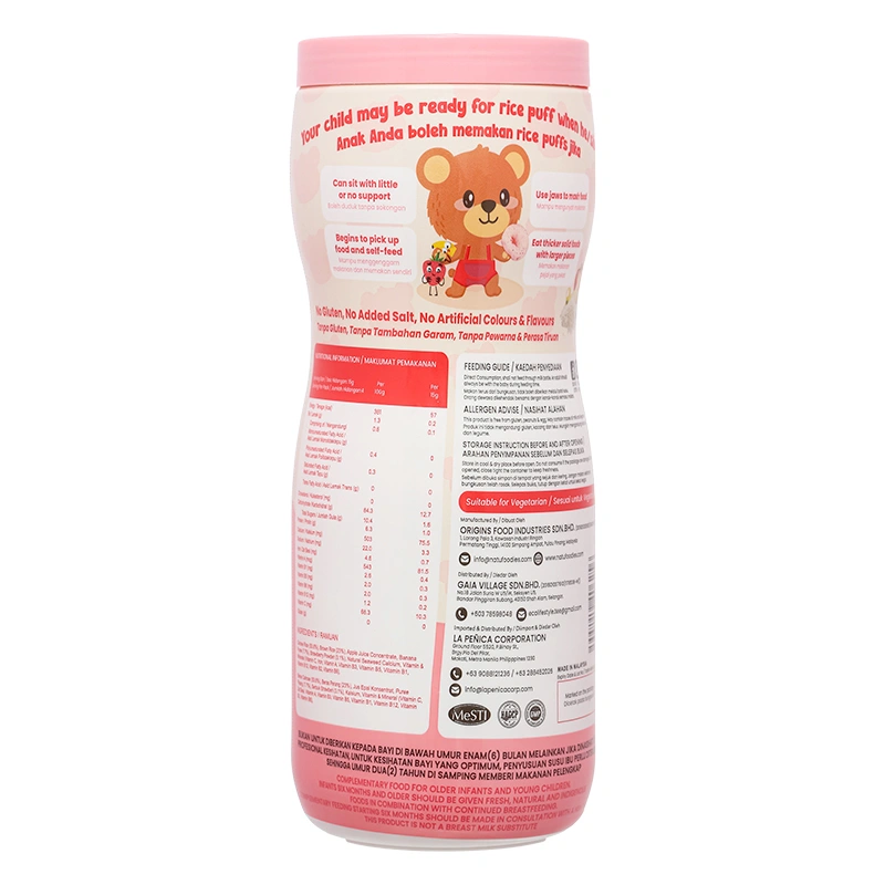 Bánh gạo ăn dặm NATUFOODIES PUFF vị dâu chuối gói 60g (từ 8 tháng) 3