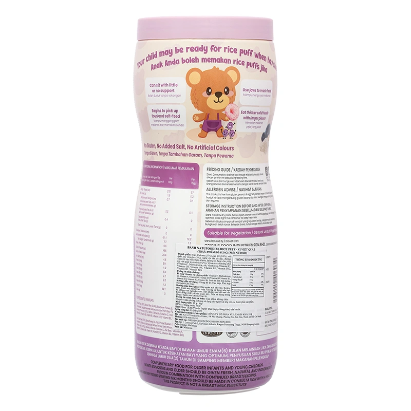 Bánh gạo ăn dặm NATUFOODIES PUFF vị dâu chuối gói 60g (từ 8 tháng) 10