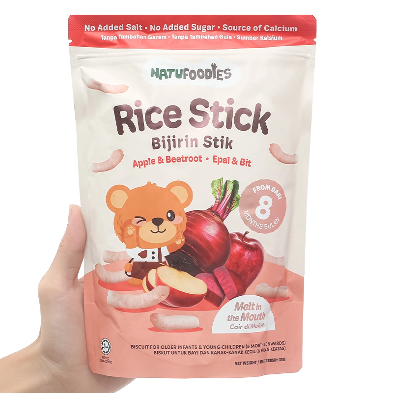 Bánh gạo lứt ăn dặm NATUFOODIES PUFF vị táo, củ dền gói 35g (từ 8 tháng) 3
