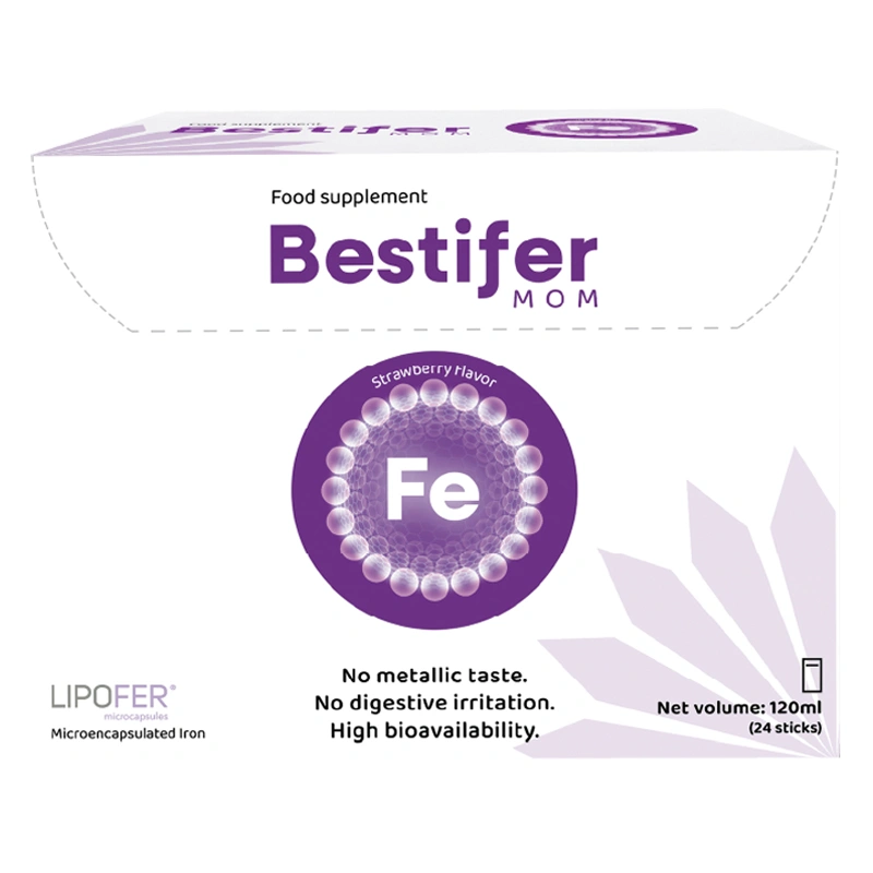 Thực phẩm bảo vệ sức khỏe Bestifer MOM bổ sung sắt, hỗ trợ tạo hồng cầu hương dâu, 24 gói dạng uống 3