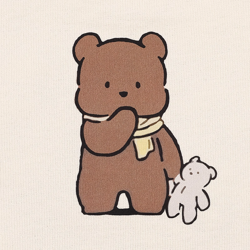 Bộ sát nách bé trai Pony Kids vạt cong in màu be rêu 6