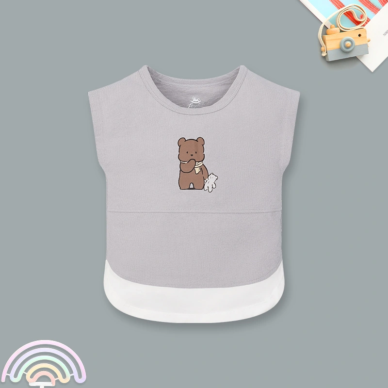 Bộ sát nách bé trai Pony Kids vạt cong in màu be rêu 15