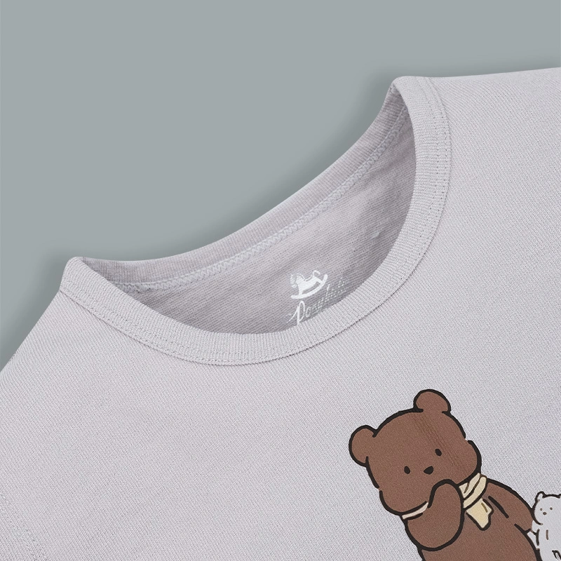 Bộ sát nách bé trai Pony Kids vạt cong in màu be rêu 18