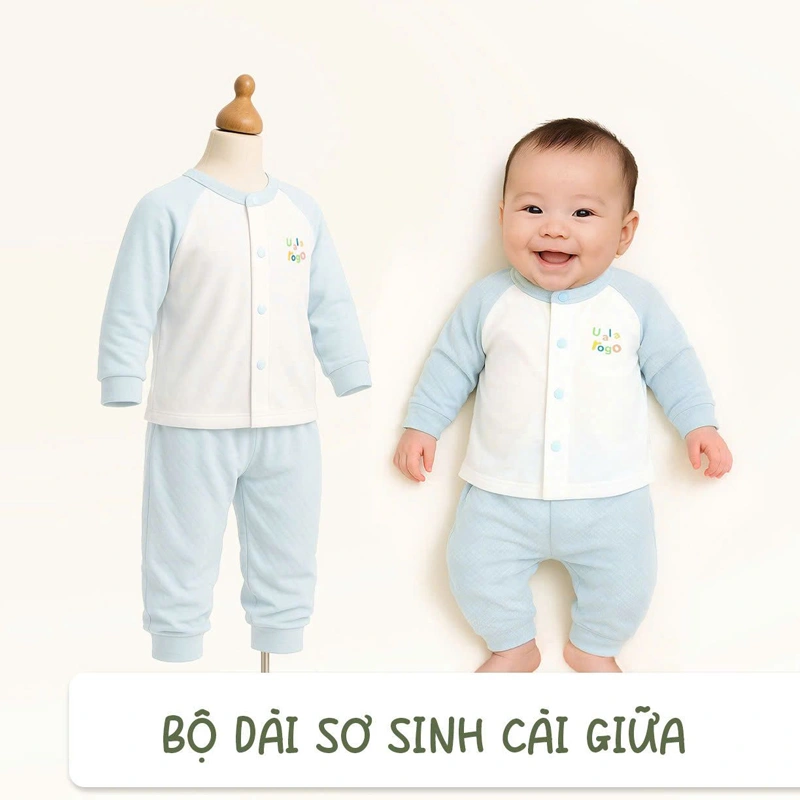Bộ tay dài cài giữa Ualarogo UR3875 màu be 32