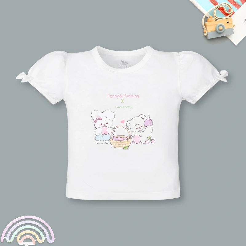 Bộ tay ngắn bé gái Pony Kids quần lỡ túi tim màu vàng 2