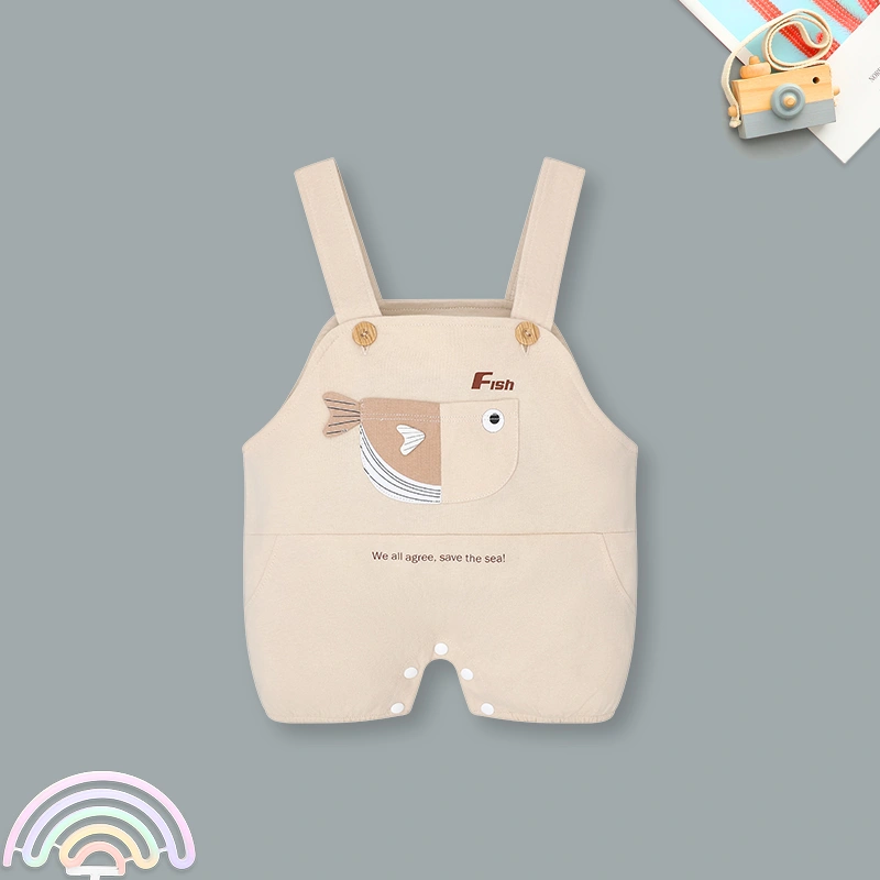 Bodysuit bé trai Pony Kids kèm áo in Fish màu be 2