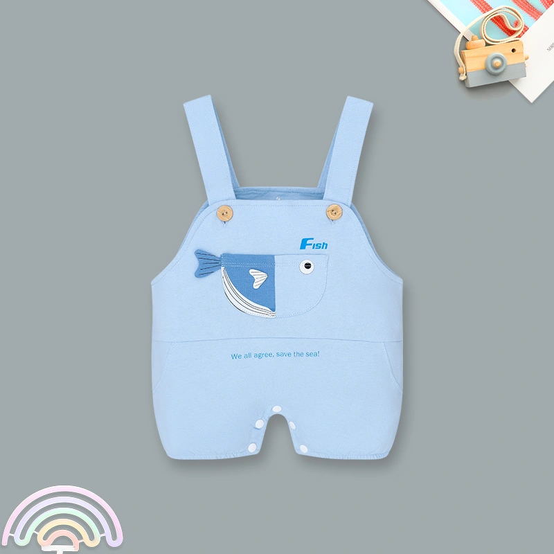 Bodysuit bé trai Pony Kids kèm áo in Fish màu be 17