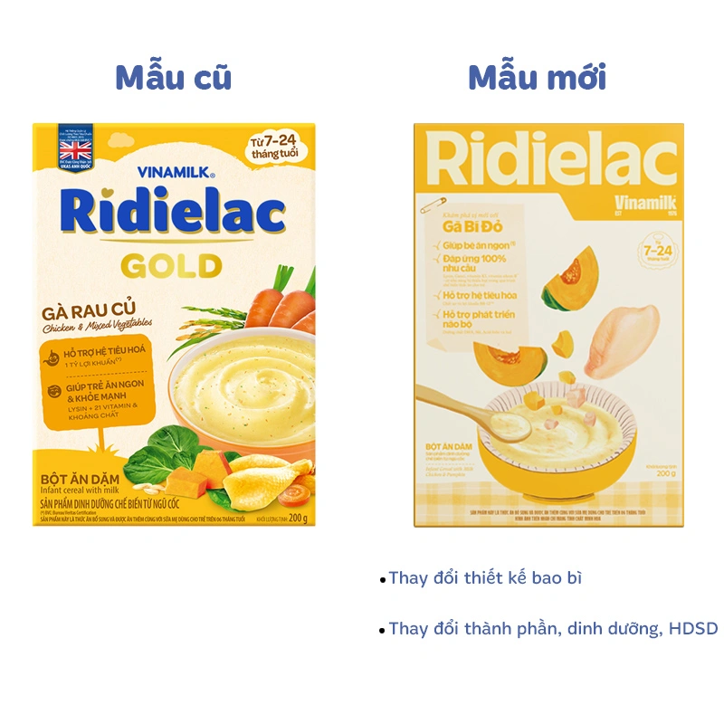 Bột ăn dặm Vinamilk Ridielac Gold cá hồi, bông cải xanh hộp 200g (7 - 24 tháng) 22