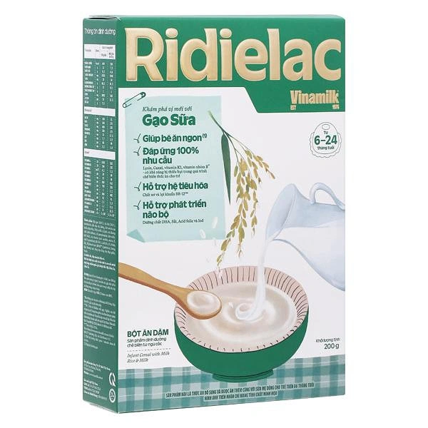Bột ăn dặm Vinamilk Ridielac Gold gạo, sữa - Giao bao bì ngẫu nhiên