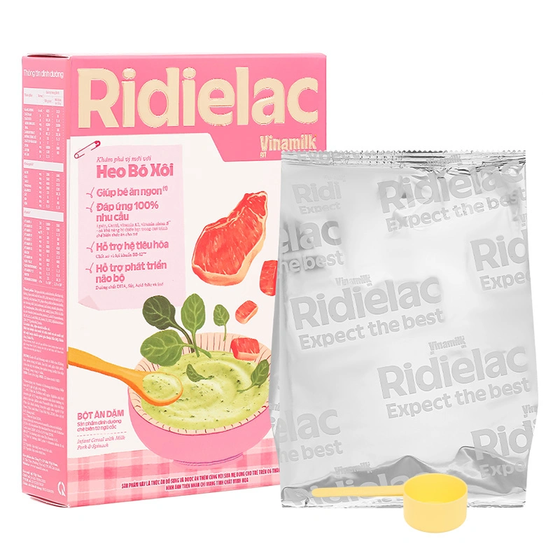 Bột ăn dặm Vinamilk Ridielac Gold cá hồi, bông cải xanh hộp 200g (7 - 24 tháng) 50