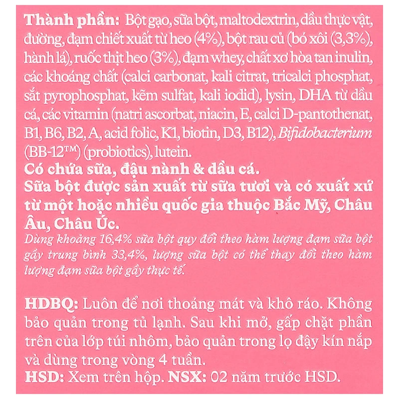 Bột ăn dặm Vinamilk Ridielac Gold cá hồi, bông cải xanh hộp 200g (7 - 24 tháng) 57