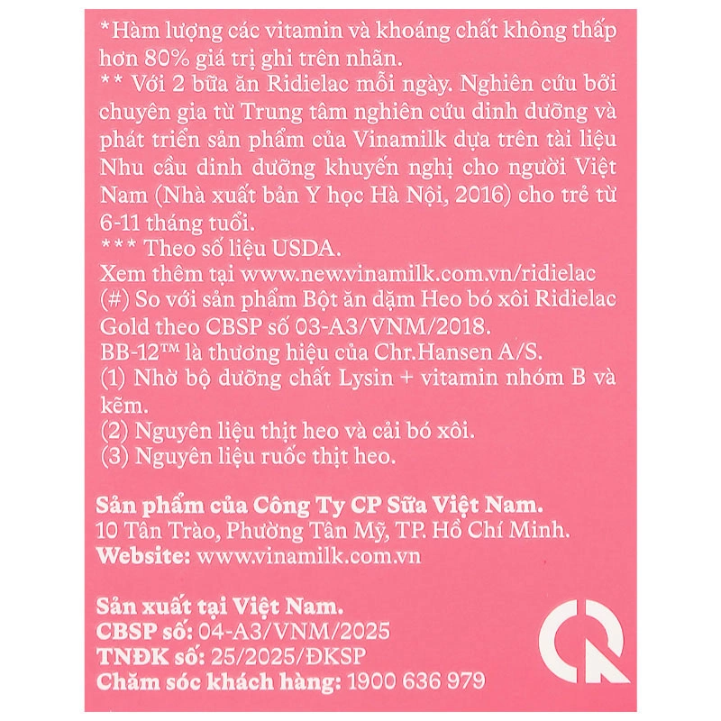 Bột ăn dặm Vinamilk Ridielac Gold cá hồi, bông cải xanh hộp 200g (7 - 24 tháng) 58