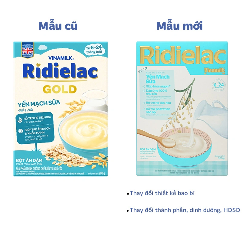 Bột ăn dặm Vinamilk Ridielac Gold gạo, trái cây hộp 200g (6 - 24 tháng) - Giao bao bì ngẫu nhiên 28