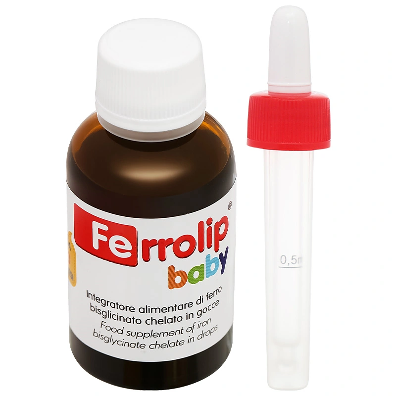 Combo 2 hộp thực phẩm bảo vệ sức khỏe Ferrolip Baby bổ sung sắt, hỗ trợ tạo hồng cầu hương đào, 30 ml dạng nhỏ giọt (từ 0 tháng) 7