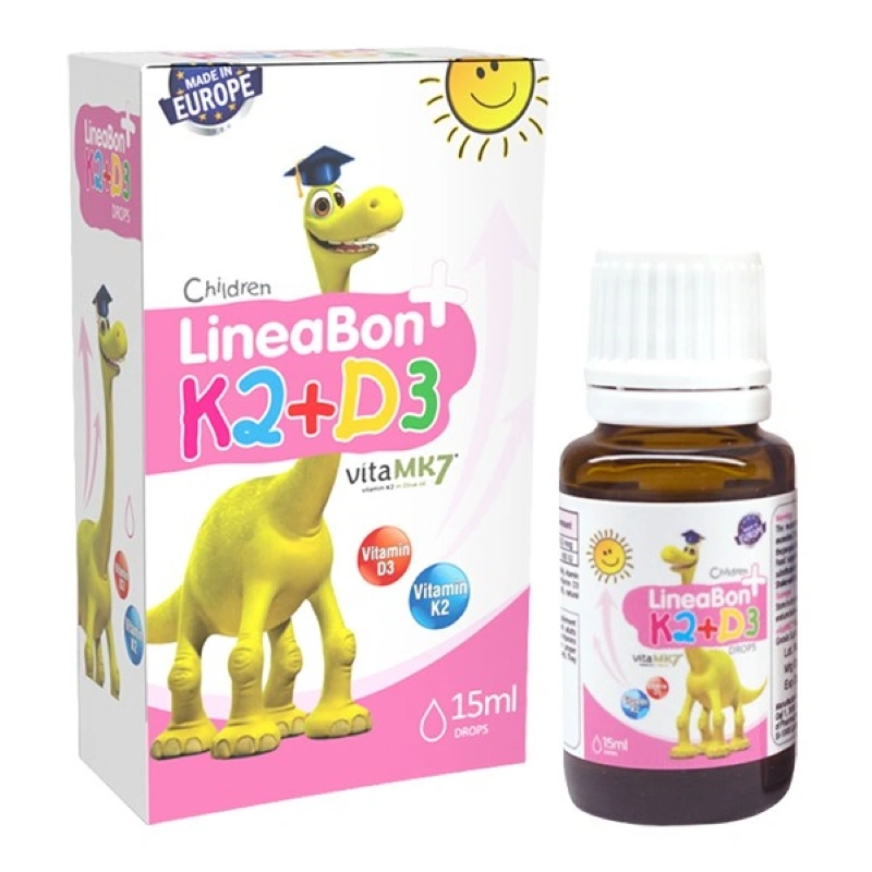 Combo 2 hộp LineaBon K2+D3 Plus hỗ trợ hấp thu canxi, 15 ml dạng nhỏ giọt (từ 0 tháng) 2