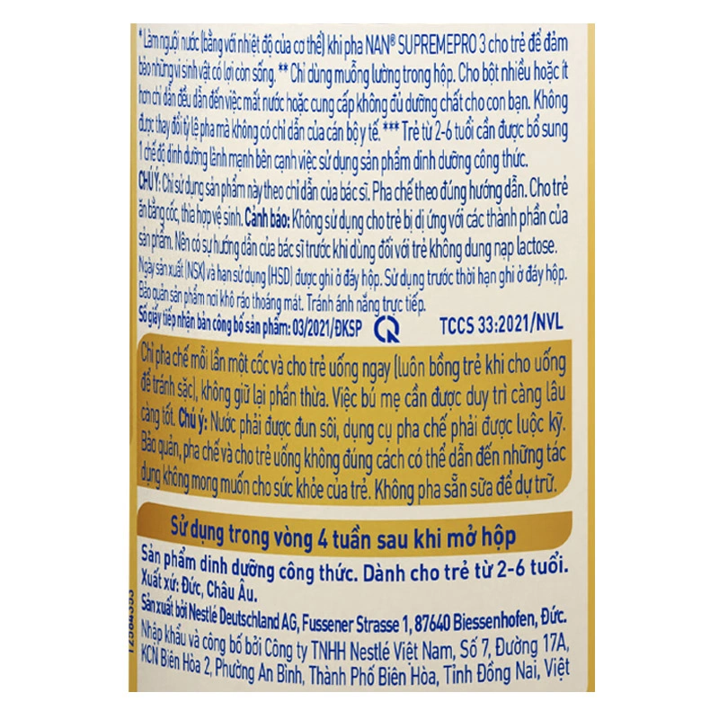 Combo 2 sữa bột NAN Supremepro số 3 800g (2 - 6 tuổi) hỗ trợ trẻ có cơ địa mẫn cảm 9