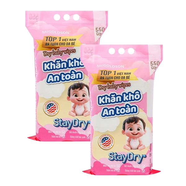 Combo 2 túi khăn khô StayDry không mùi