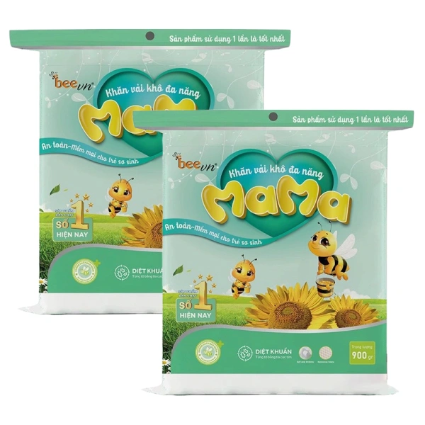 Combo 2 túi khăn vải khô đa năng Mama không mùi