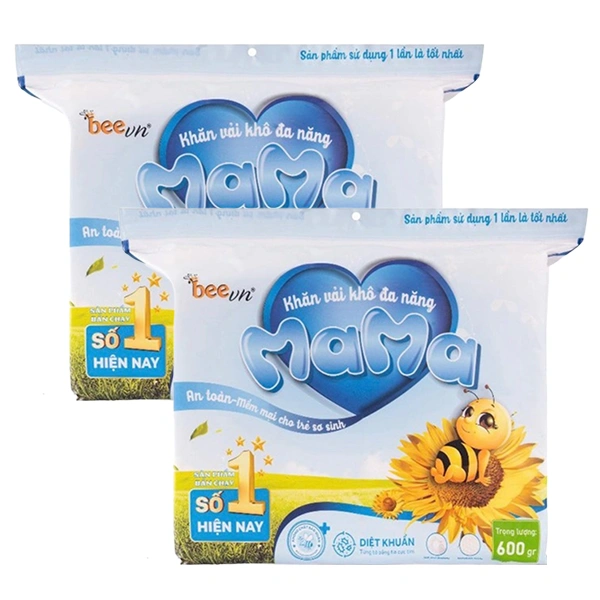 Combo 2 túi khăn vải khô đa năng Mama không mùi