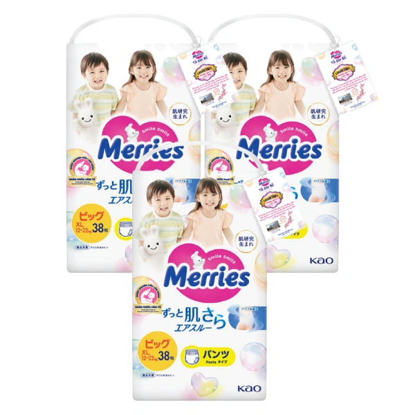 Combo 3 tã quần Merries size XL