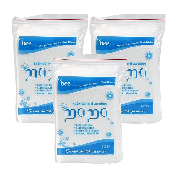 Combo 3 túi khăn vải khô đa năng Mama không mùi