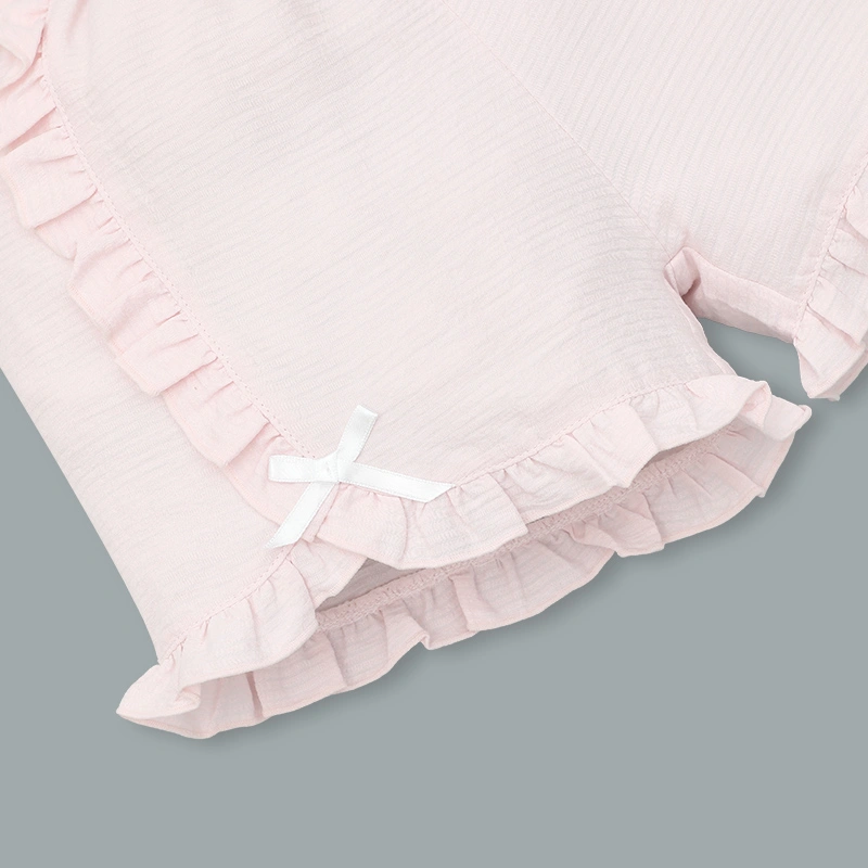 Đồ bộ sát nách bé gái Pony Kids quần bèo gấu màu hồng 25