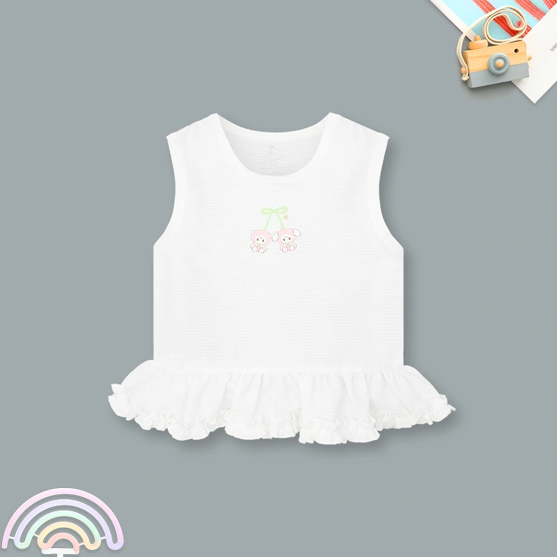 Đồ bộ sát nách bé gái Pony Kids quần bèo gấu màu hồng 16