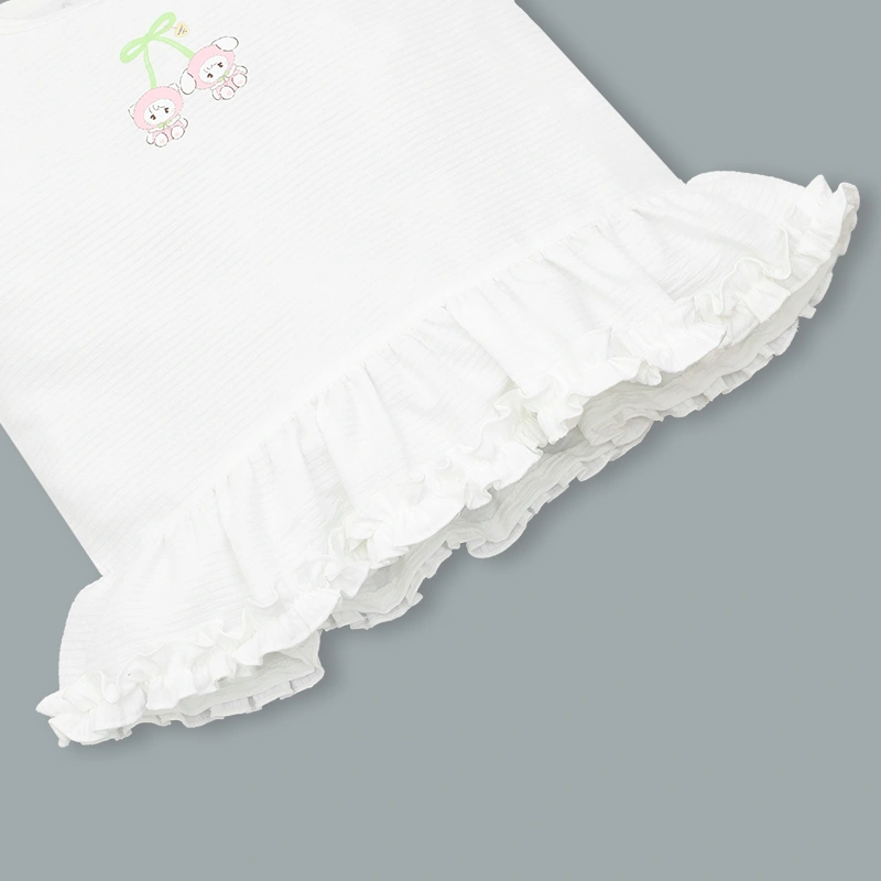 Đồ bộ sát nách bé gái Pony Kids quần bèo gấu màu hồng 20