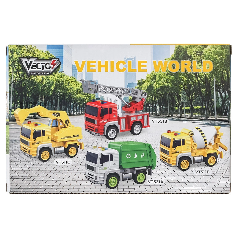 Đồ chơi mô hình xe cứu hỏa chạy trớn có đèn và âm thanh Vecto VT551B 4