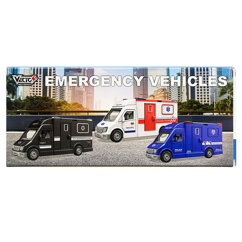 Đồ chơi mô hình xe van cấp cứu có đèn và âm thanh Vecto VT63K 4