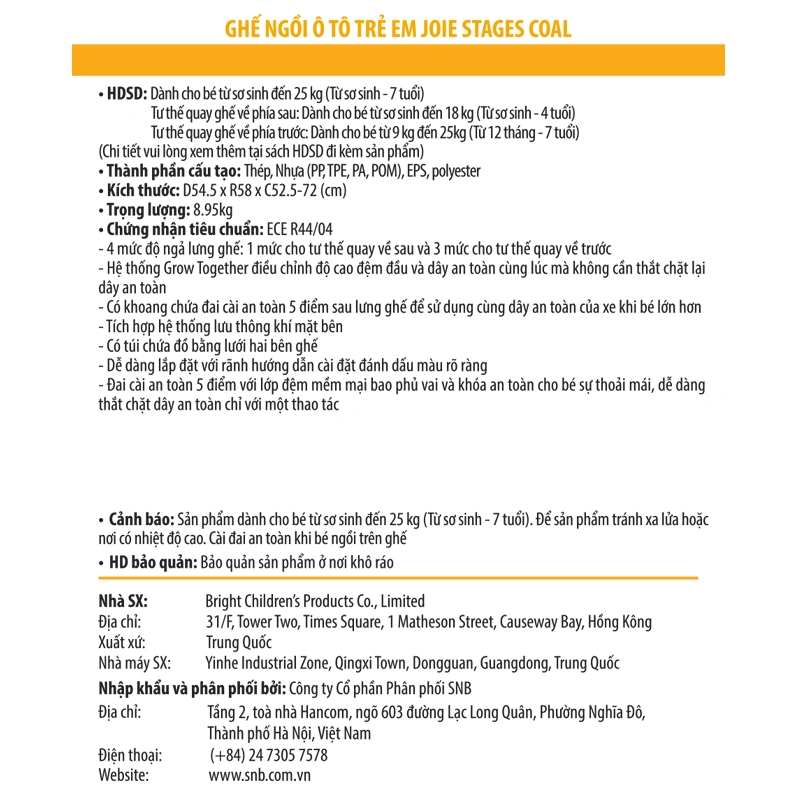 Ghế ngồi ô tô Joie Stages Coal (0 - 7 tuổi) 6