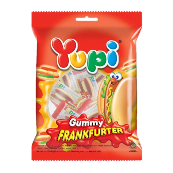Kẹo dẻo Yupi Gummy Frankfurter hương trái cây gói 84g (từ 3 tuổi) 1