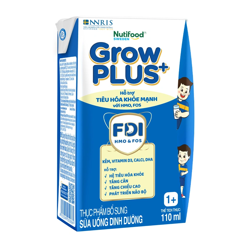 Lốc 4 hộp sữa pha sẵn Nutifood GrowPLUS+ xanh nhạt 1+ hương vani 110 ml hỗ trợ tiêu hóa (từ 1 tuổi) 3