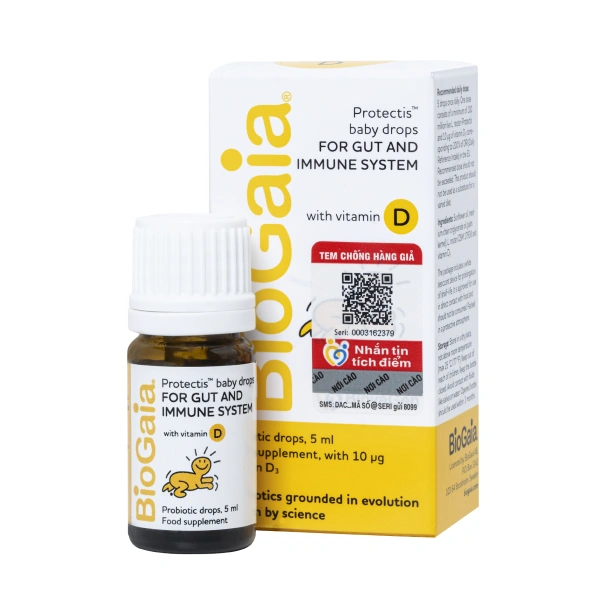 Men vi sinh BioGaia Protectics Baby Drops D3 hỗ trợ cải thiện hệ vi sinh đường ruột